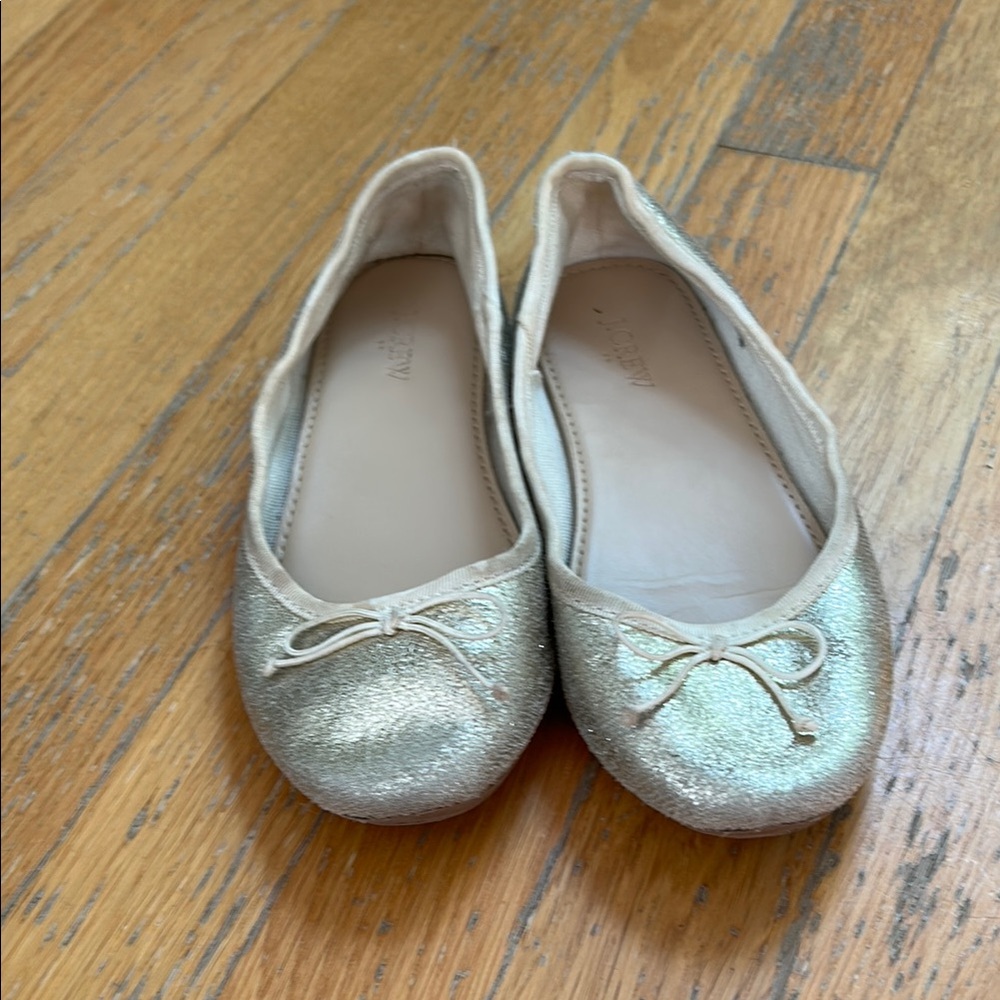 J Crew Metallic Gold Ballet Flats